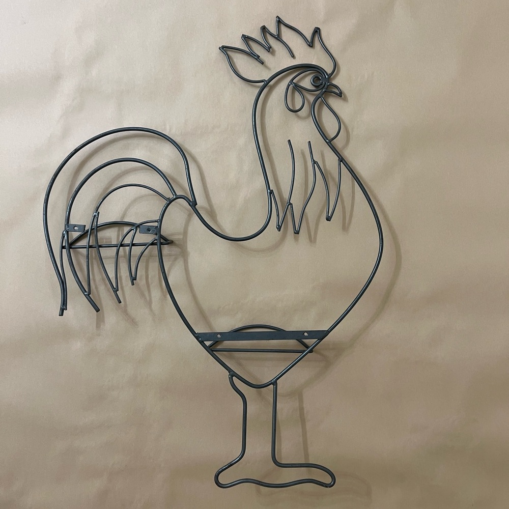 Black Metal Rooster Wall Art